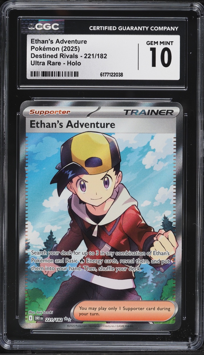 2025 Pokemon Scarlet & Violet Destined Rivals Full Art Ethan's Adventure #221 CGC 10 GEM MINT