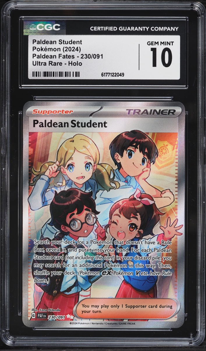 2024 Pokemon Scarlet & Violet Paldean Fates Full Art Paldean Student #230 CGC 10 GEM MINT