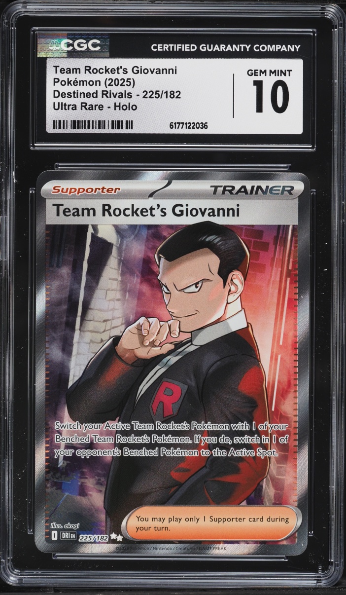 2025 Pokemon SV Destined Rivals Full Art Team Rocket's Giovanni #225 CGC 10 GEM MINT