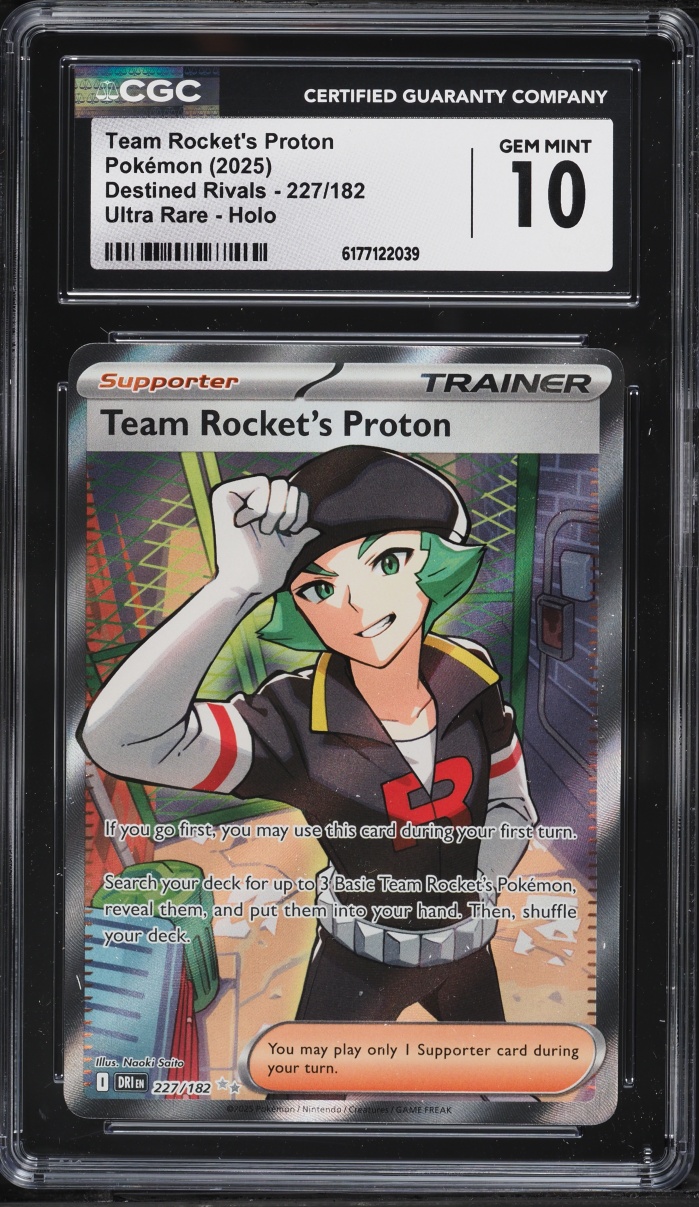 2025 Pokemon Scarlet & Violet Destined Rivals Full Art Team Rocket's Proton #227 CGC 10 GEM