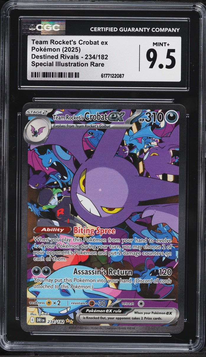 2025 Pokemon Scarlet & Violet Destined Rivals SIR Team Rocket's Crobat EX #234 CGC 9.5 MINT+