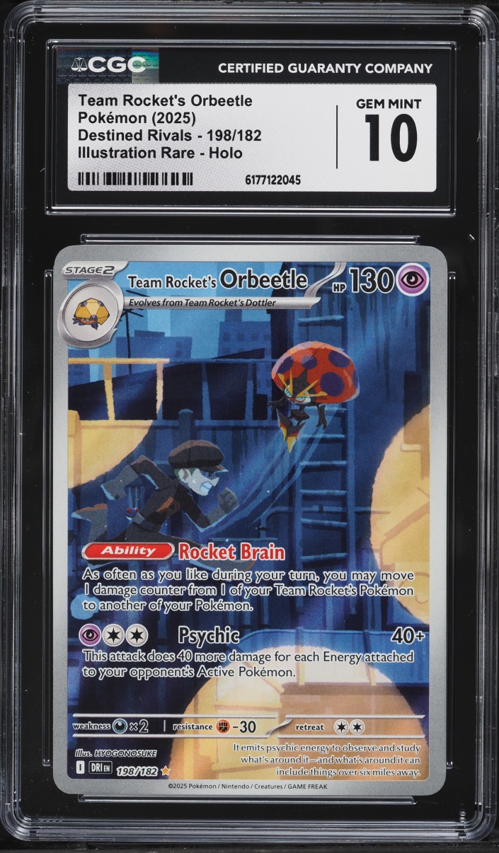 2025 Pokemon Scarlet & Violet Destined Rivals IR Team Rocket's Orbeetle #198 CGC 10 GEM MINT