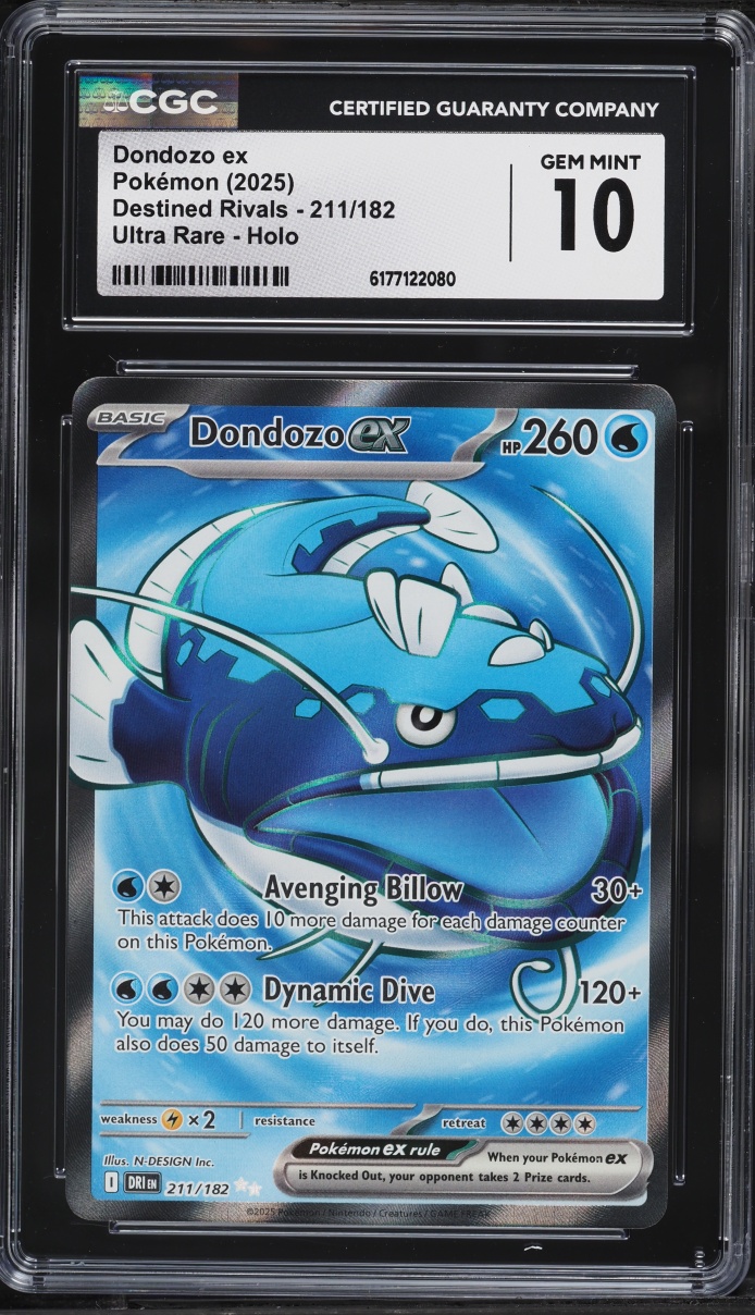 2025 Pokemon Scarlet & Violet Destined Rivals Full Art Dondozo Ex #211 CGC 10 GEM MINT