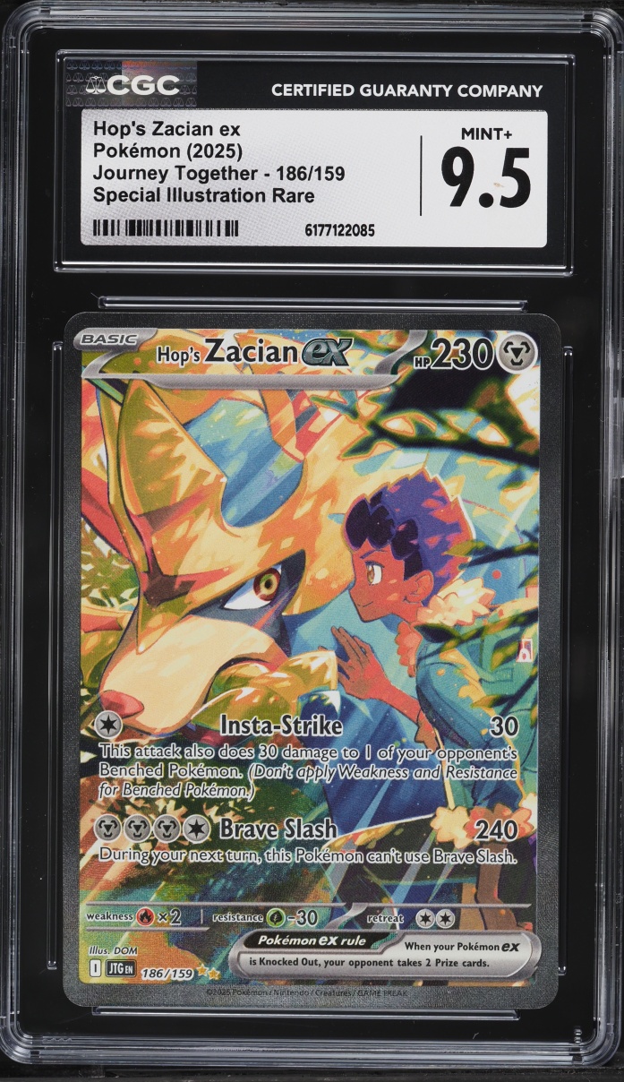2025 Pokemon Scarlet & Violet Journey Together SIR Hop's Zacian EX #186 CGC 9.5 MINT+