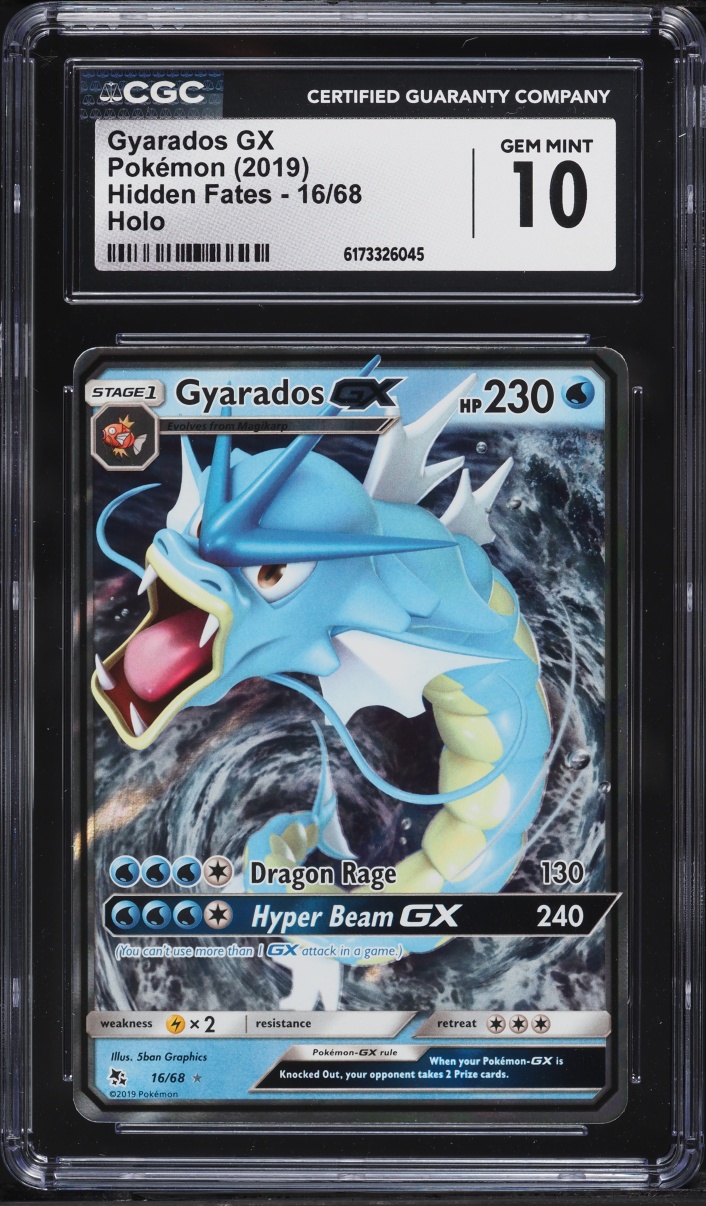 2019 Pokemon Sun & Moon Hidden Fates Holo Gyarados GX #16 CGC 10 GEM MINT