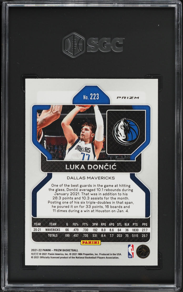 2021 Panini Prizm Green Luka Doncic #223 SGC 8.5 NM-MT+