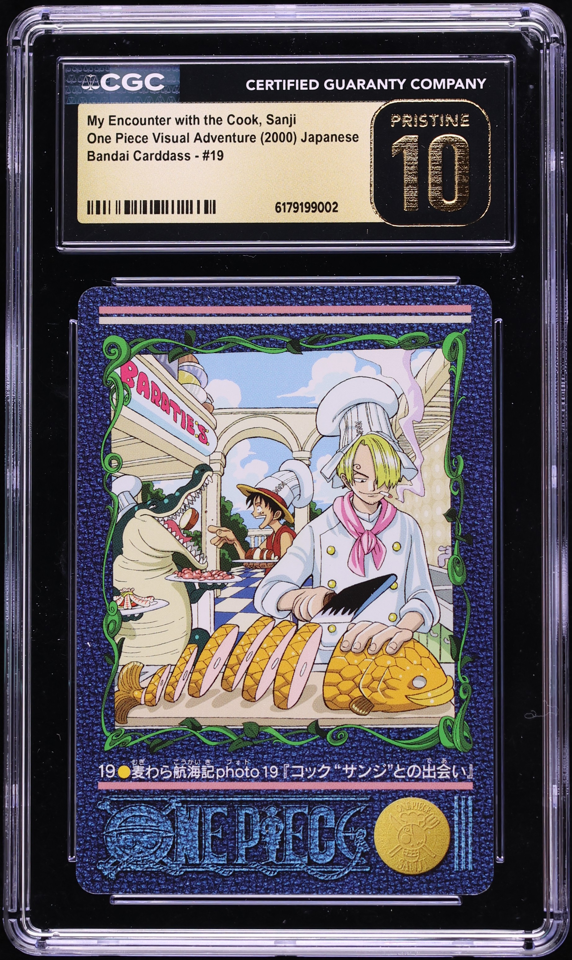2000 One Piece Japanese Carddass Visual Adventure Encounter With Cook Sanji #19 CGC 10 PRISTINE
