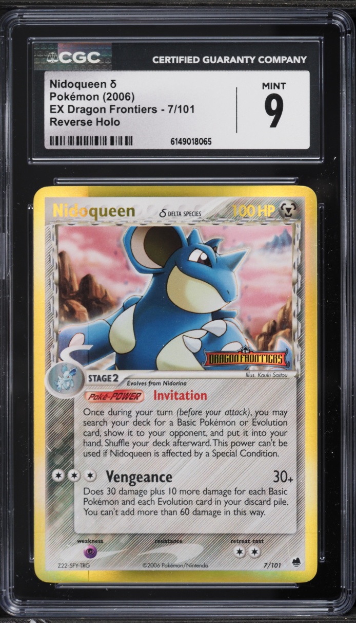 2006 Pokemon EX Dragon Frontiers Reverse Holo Nidoqueen #7 CGC 9 MINT