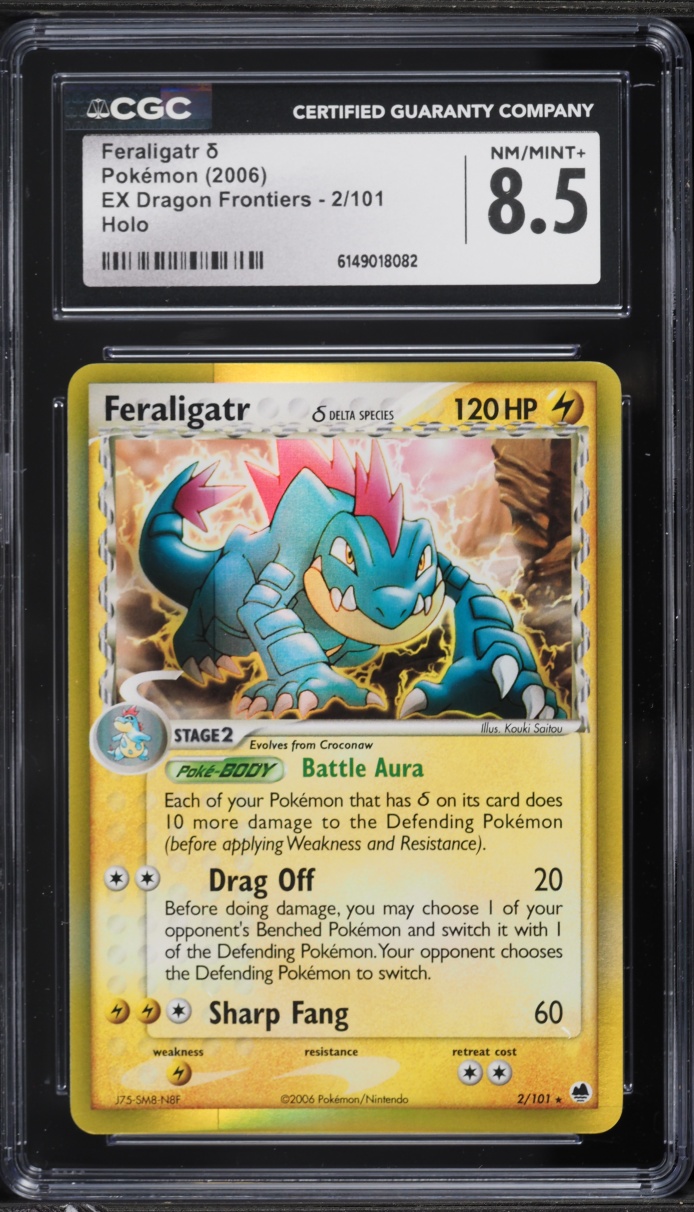 2006 Pokemon EX Dragon Frontiers Holo Feraligatr #2 CGC 8.5 NM-MT+