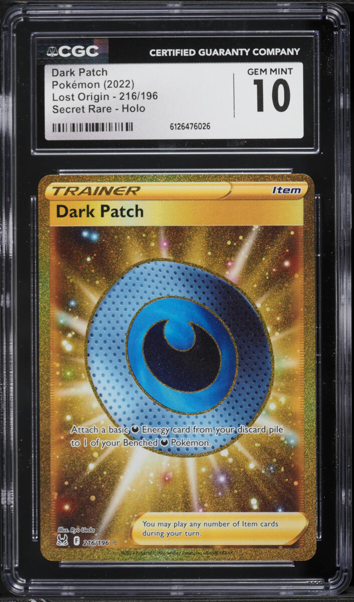 2022 Pokemon Sword & Shield Lost Origin Gold Rare Dark Patch #216 CGC 10 GEM MINT