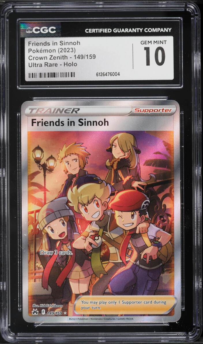 2023 Pokemon Sword & Shield Crown Zenith Full Art Friends In Sinnoh #149 CGC 10 GEM MINT