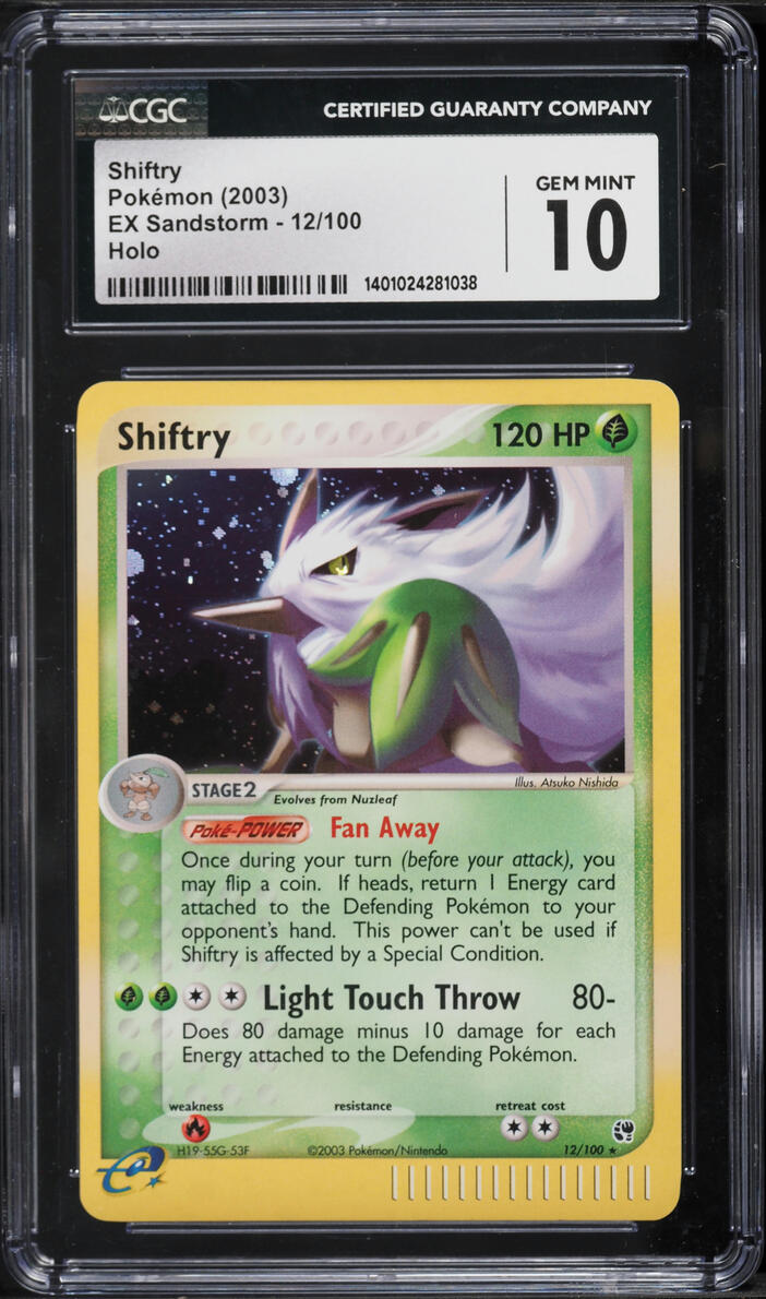 2003 Pokemon EX Sandstorm Holo Shiftry #12 CGC 10 GEM MINT