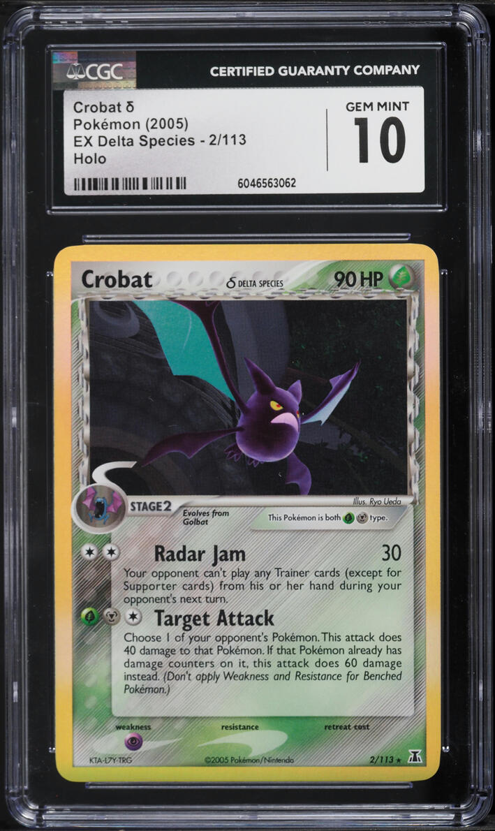 2005 Pokemon EX Delta Species Holo Crobat #2 CGC 10 GEM MINT