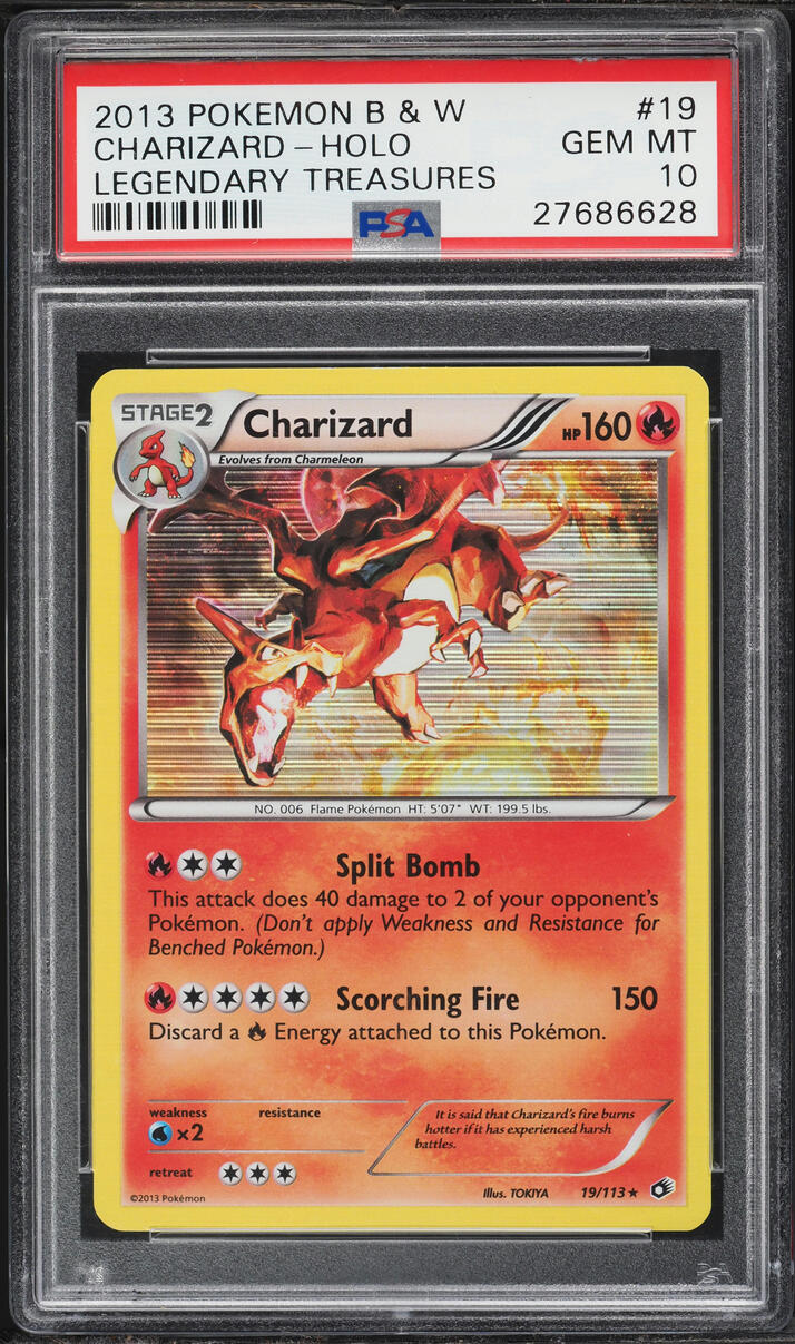 2013 Pokemon Black & White Legendary Treasures Holo Charizard #19 PSA 10 GEM MINT