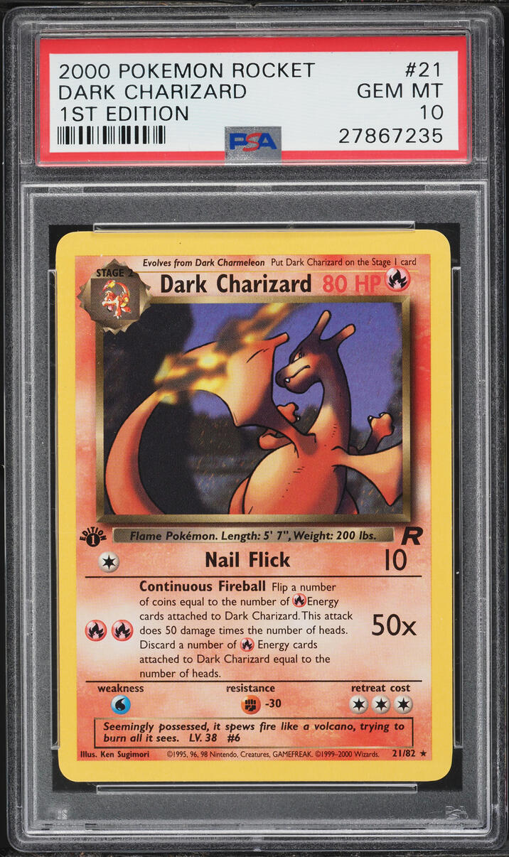 2000 Pokemon Rocket 1st Edition Dark Charizard #21 PSA 10 GEM MINT