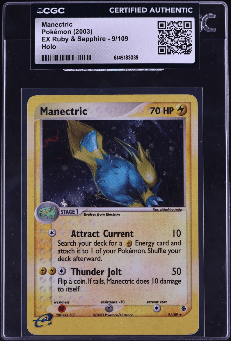 2003 Pokemon EX Ruby & Sapphire Holo Manectric #9 CGC AUTH on Fanatics ...