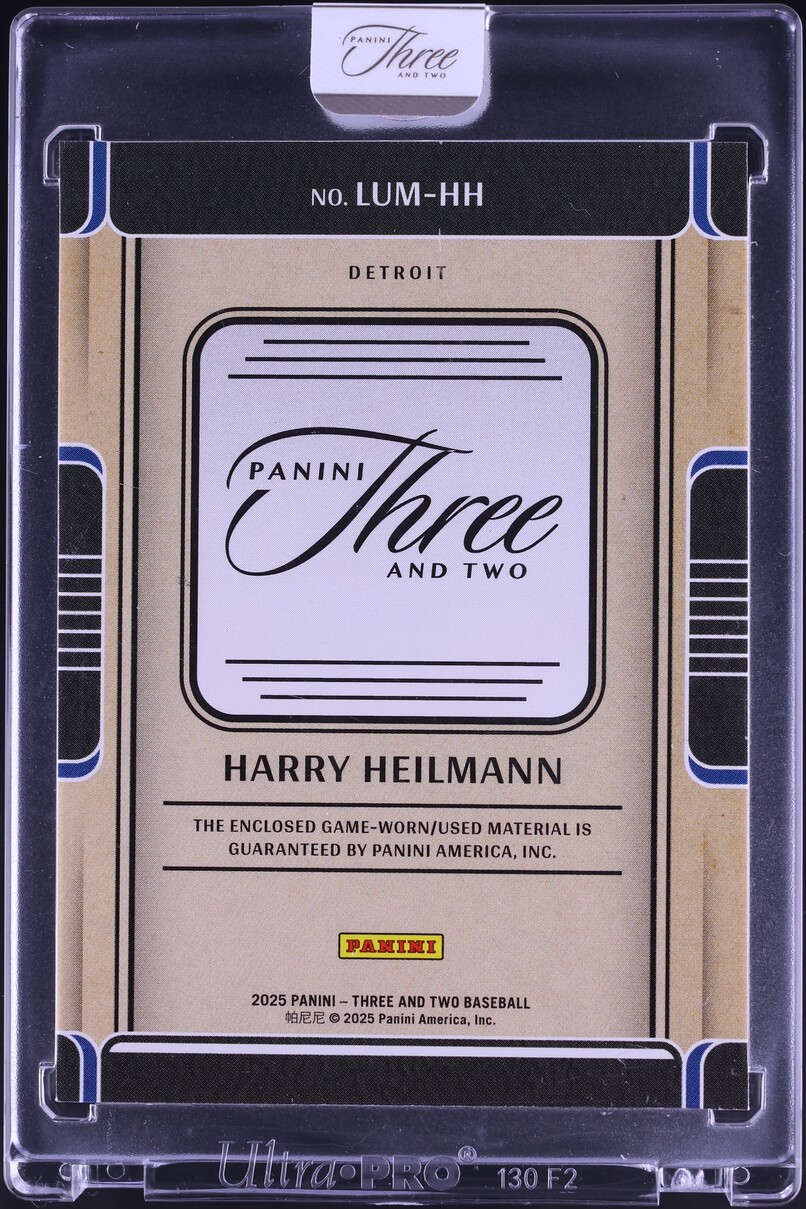 2025 Panini Three And Two Luminous Lumber Harry Heilmann RELIC /49 #LUM-HH