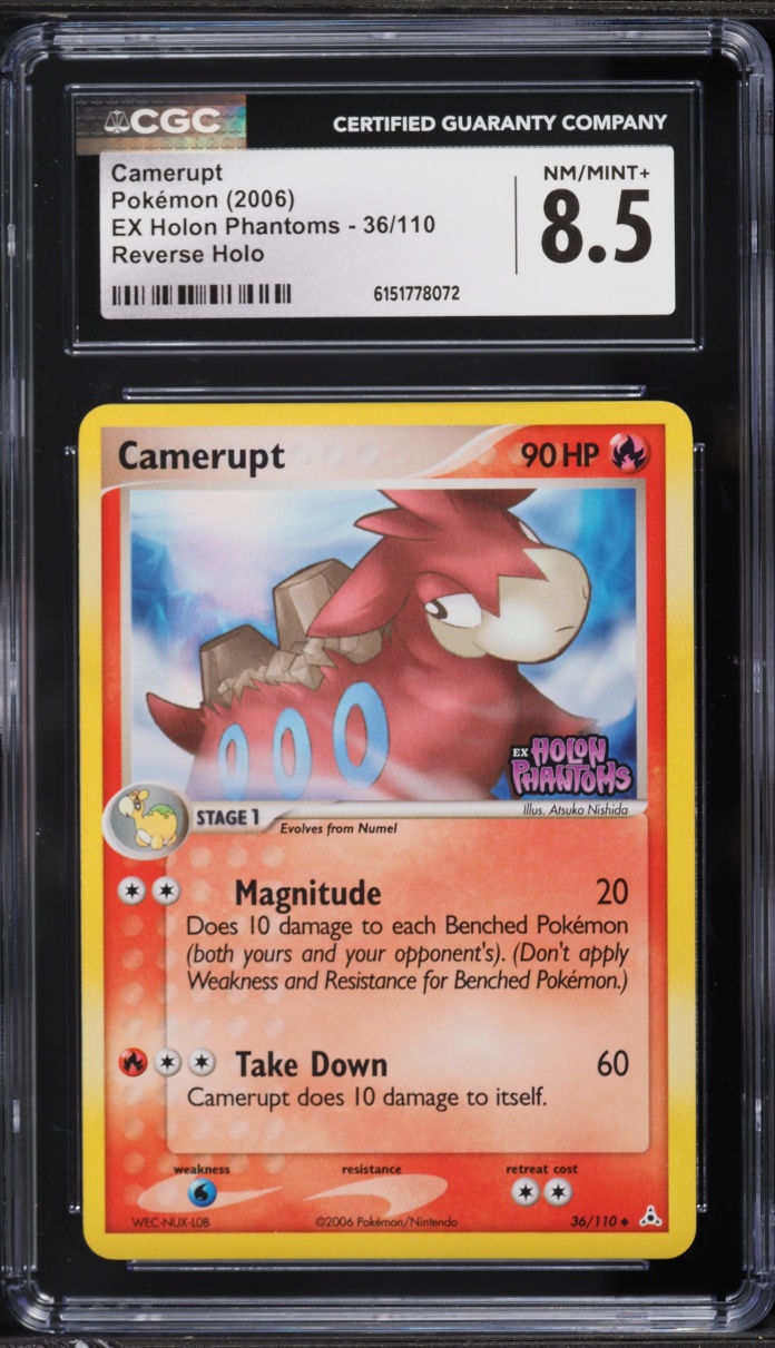 2006 Pokemon EX Holon Phantoms Reverse Holo Camerupt #36 CGC 8.5 NM-MT+