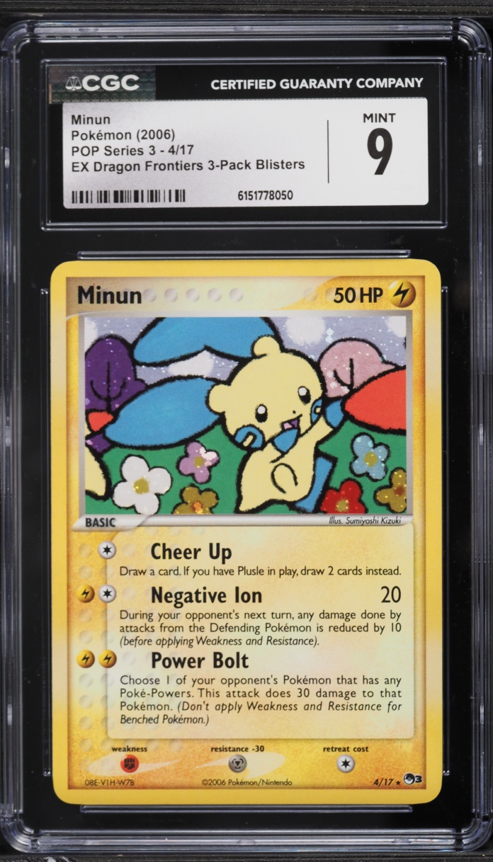 2006 Pokemon POP Series 3 Minun #4 CGC 9 MINT