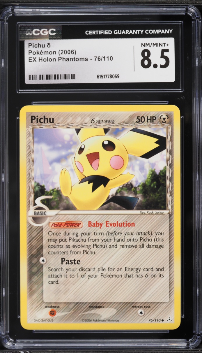 2006 Pokemon EX Holon Phantoms Pichu #76 CGC 8.5 NM-MT+