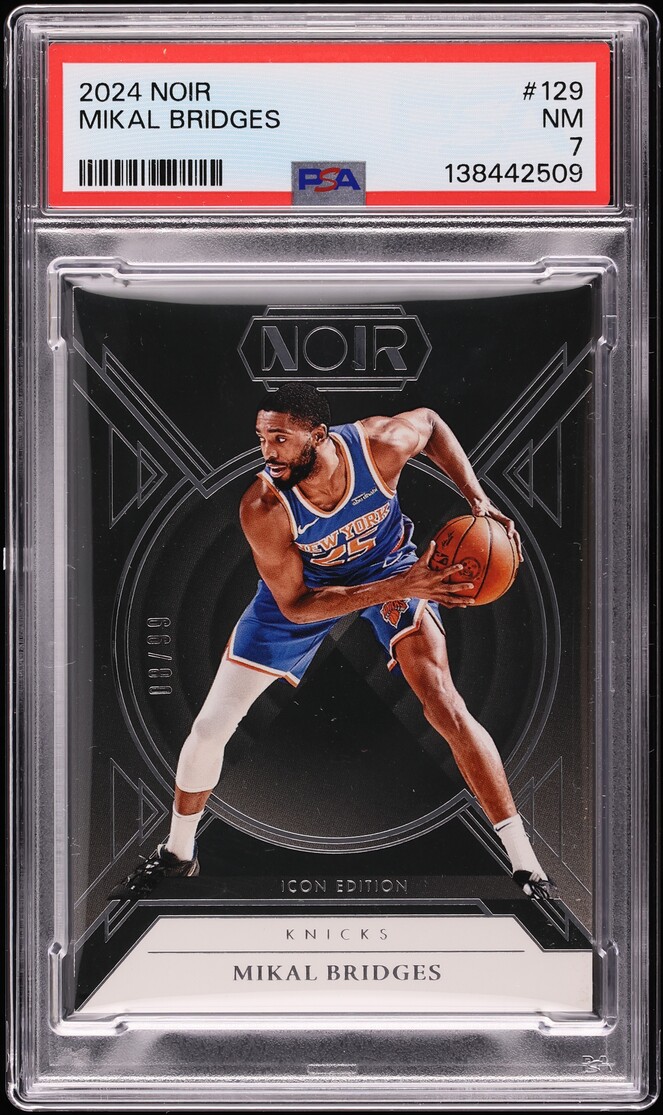 2024 Panini Noir Mikal Bridges /99 #129 PSA 7 NRMT