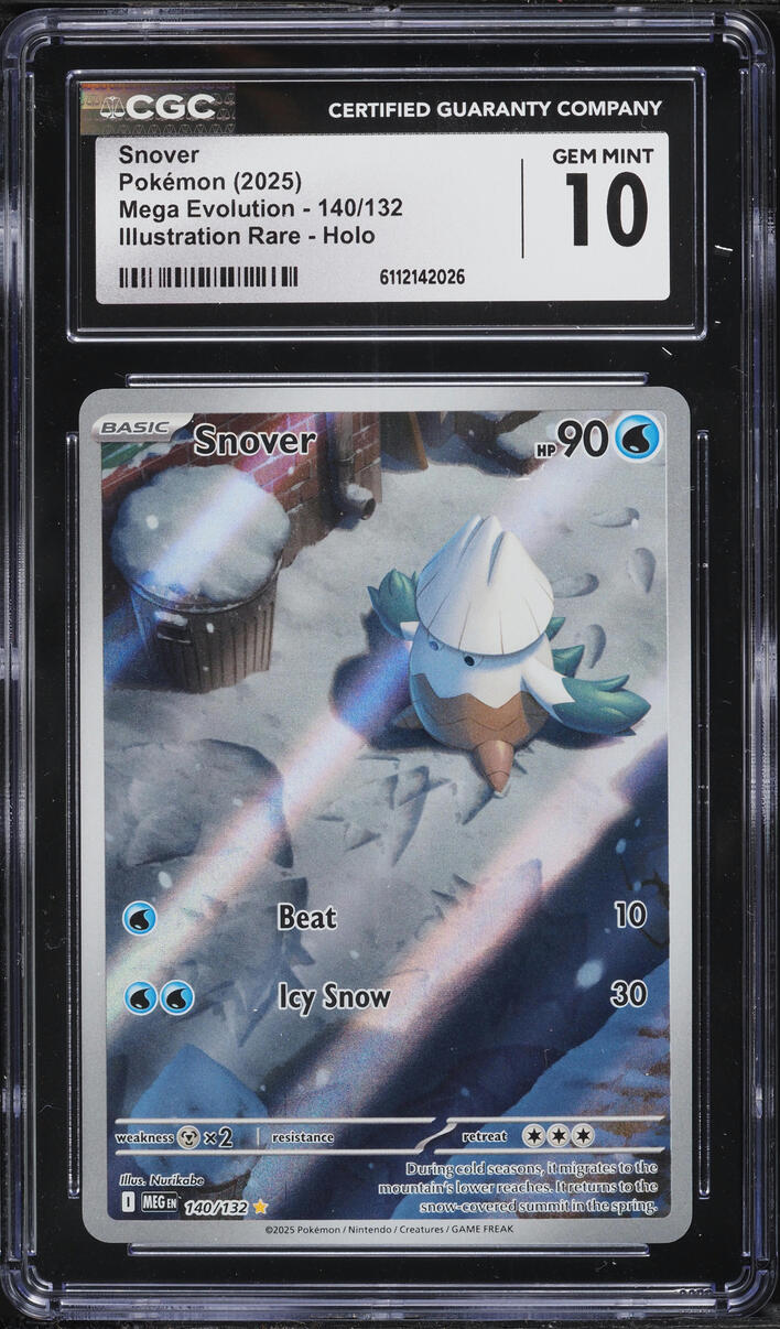 2025 Pokemon Mega Evolution IR Snover #140 CGC 10 GEM MINT