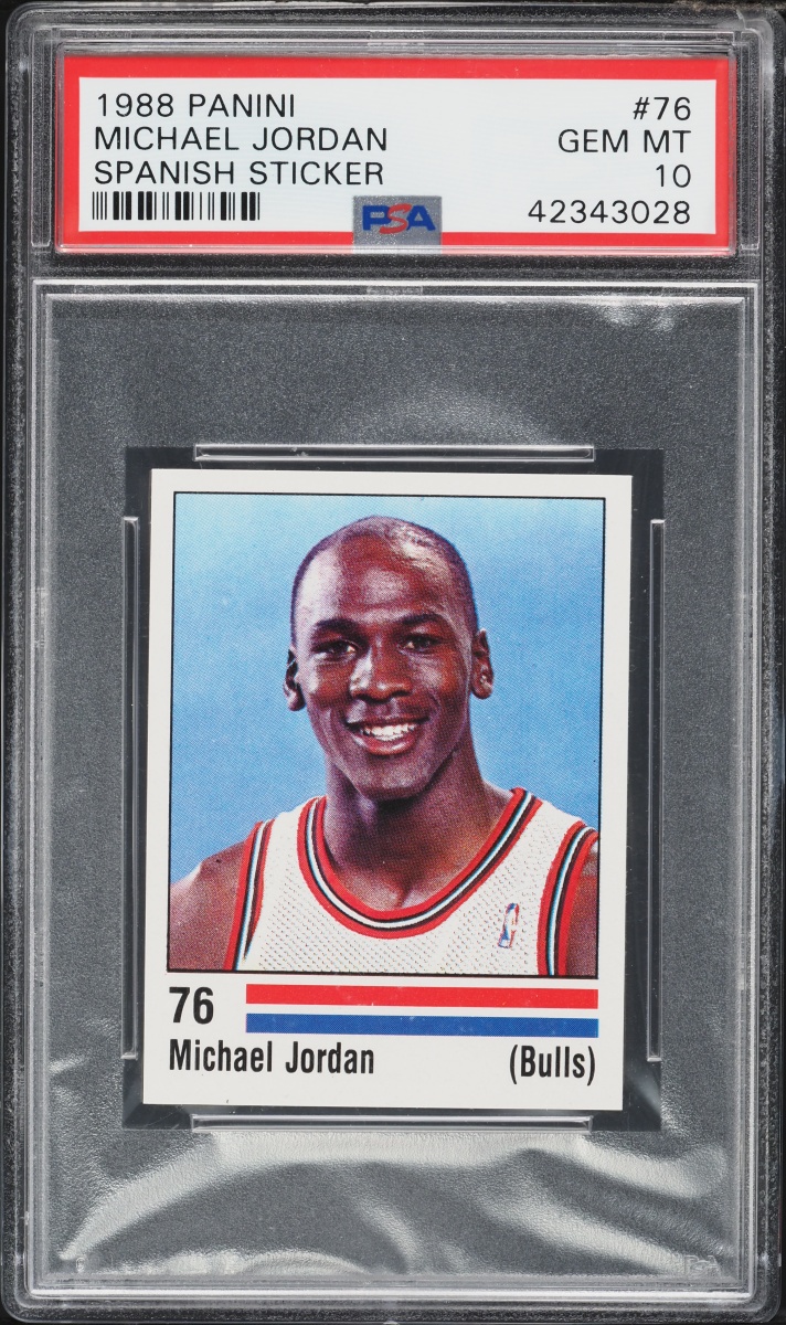 1988 Panini Spanish Sticker Michael Jordan #76 PSA 10 GEM MINT