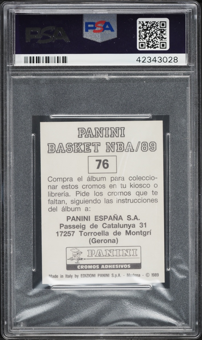 1988 Panini Spanish Sticker Michael Jordan #76 PSA 10 GEM MINT