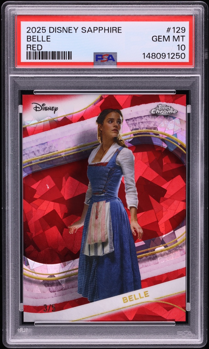2025 Topps Chrome Disney Sapphire Red Belle /5 #129 PSA 10 GEM MINT