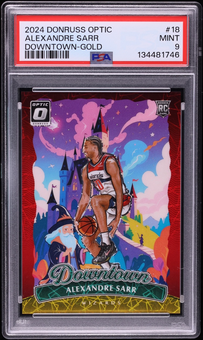 2024 Donruss Optic Downtown Gold Alexandre Sarr ROOKIE /10 #18 PSA 9 MINT