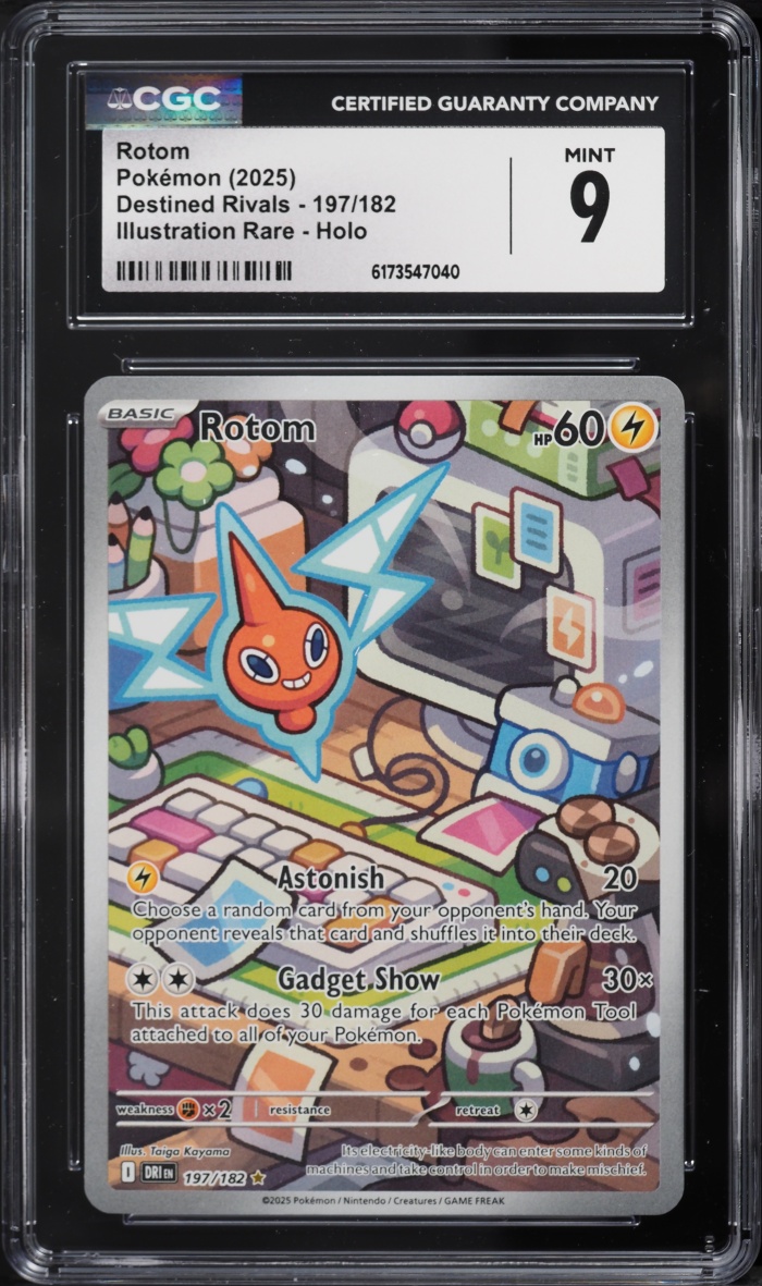 2025 Pokemon Scarlet & Violet Destined Rivals IR Rotom #197 CGC 9 MINT