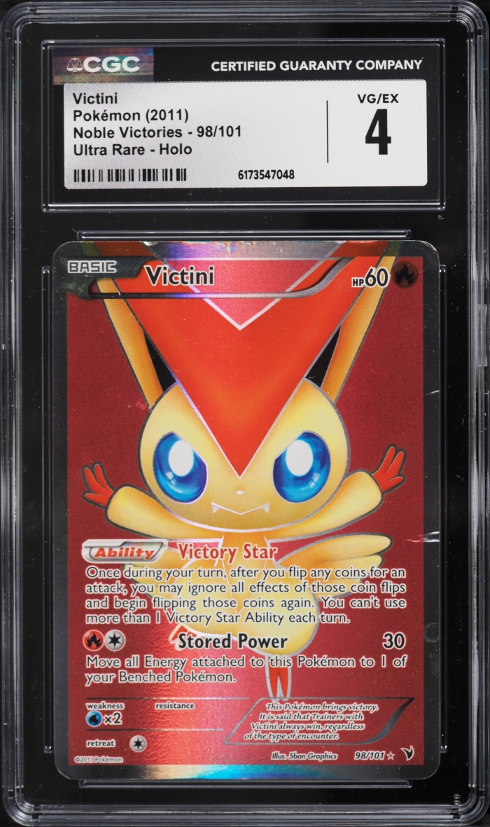 2011 Pokemon Black & White Noble Victories Full Art Victini #98 CGC 4 VGEX