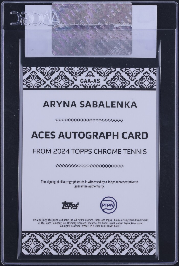 2024 Topps Chrome Aces Superfractor Aryna Sabalenka AUTO 1/1 #CAA-AS CGC AUTH