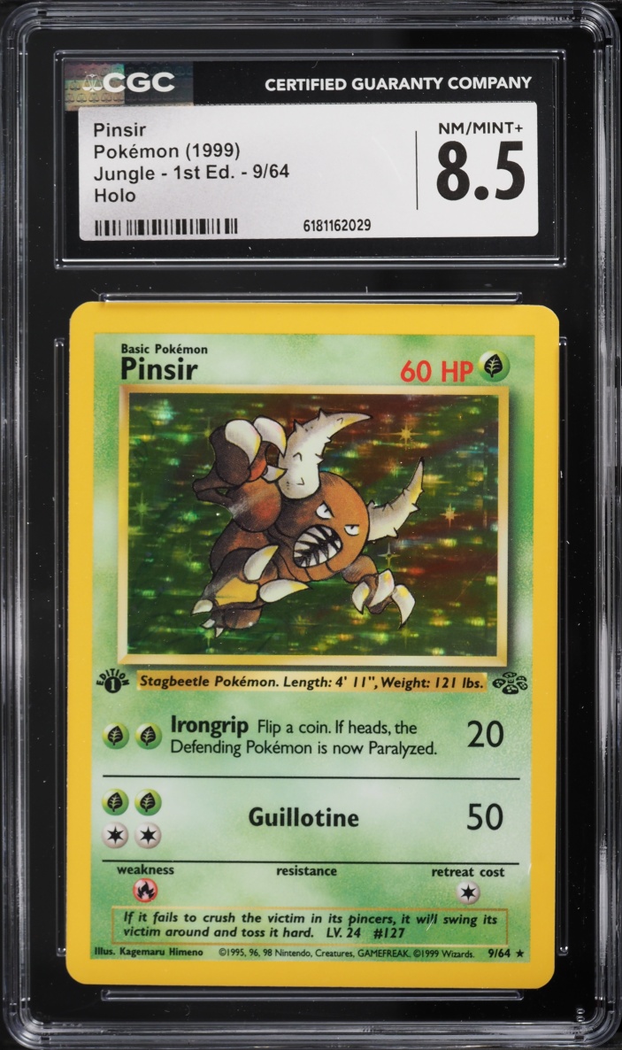 1999 Pokemon Jungle 1st Edition Holo Pinsir #9 CGC 8.5 NM-MT+