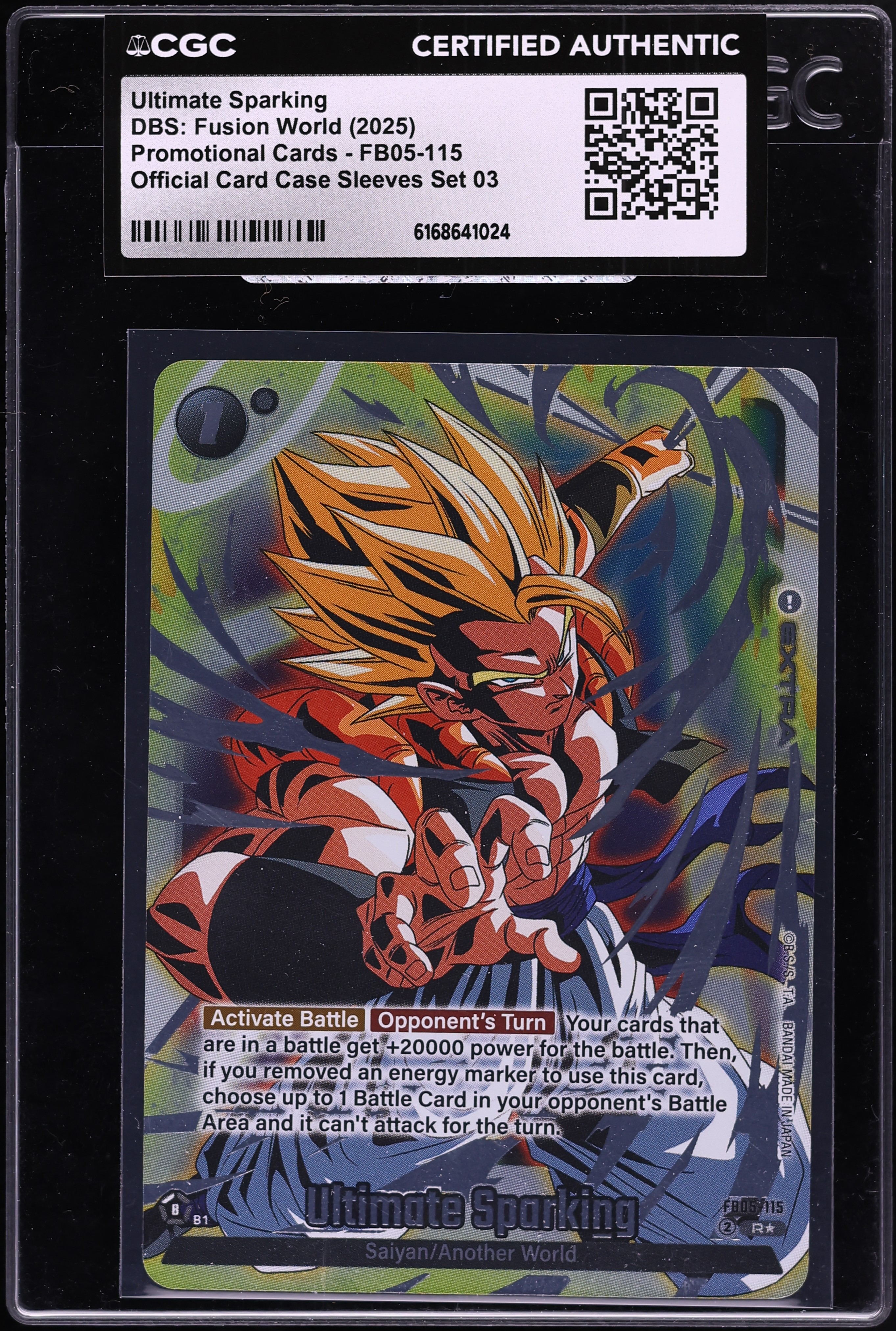 2025 Dragon Ball Super Fusion World Promo Set 3 Ultimate Sparking #FB05-115 CGC AUTH