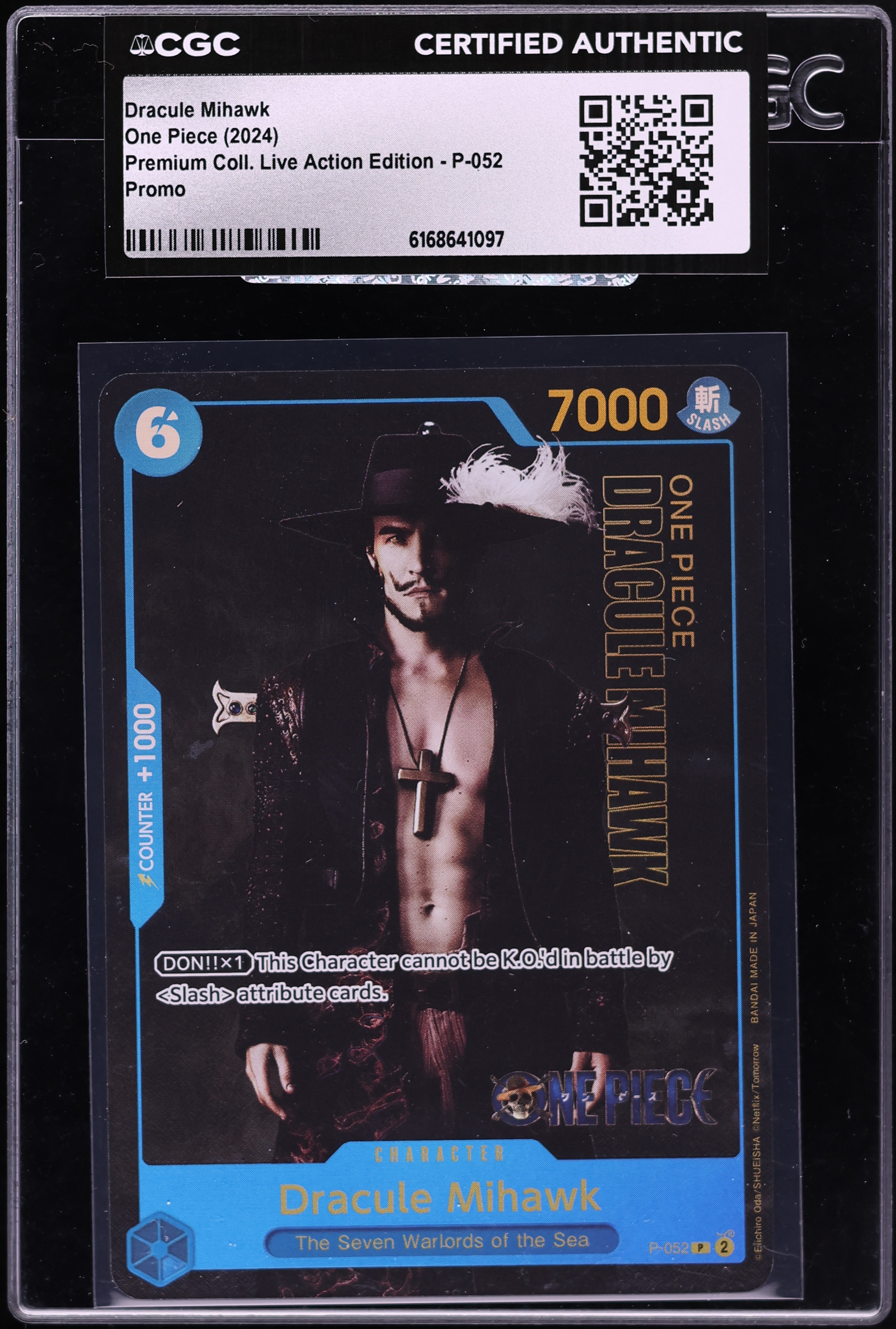 2024 One Piece Promo Premium Collection Live Action Edition Alt Art Dracule Mihawk CGC AUTH