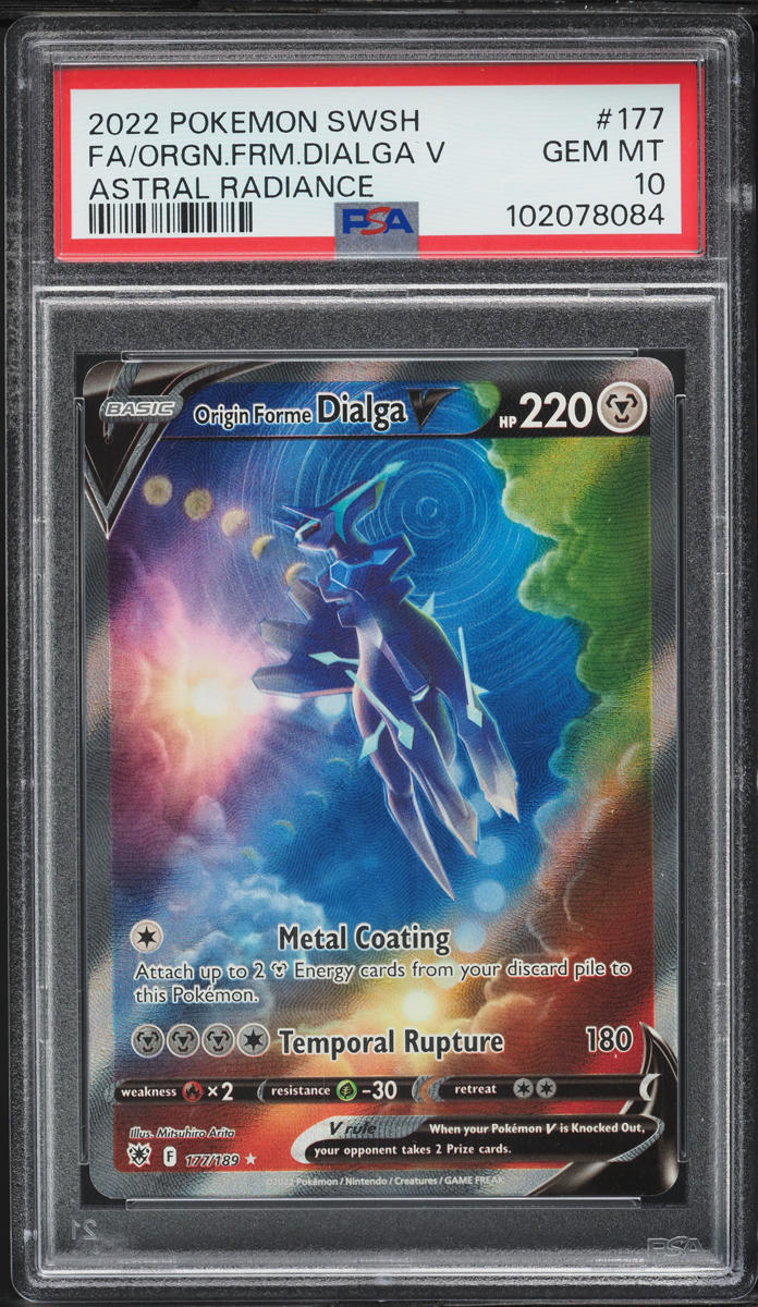 2022 Pokemon SWSH Astral Radiance Full Art Origin Forme Dialga V #177 PSA 10 GEM