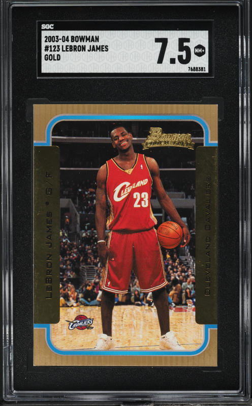 超お宝 2003 Bowman Sig LeBron James RC 1250 2003 Bowman Signature LeBron James ROOKIE /1250 #56 SGC 7 NRMT on