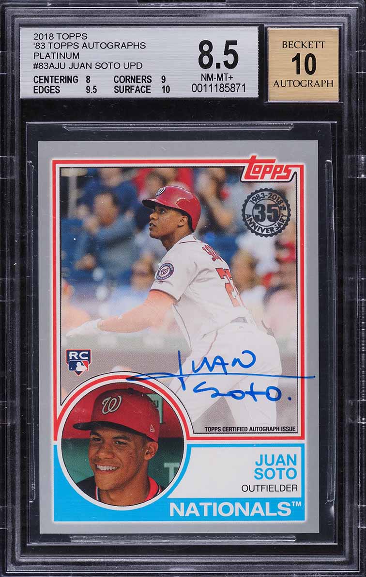 2018 Topps Gallery Juan Soto ROOKIE AUTO #126 PSA 10 GEM MINT on