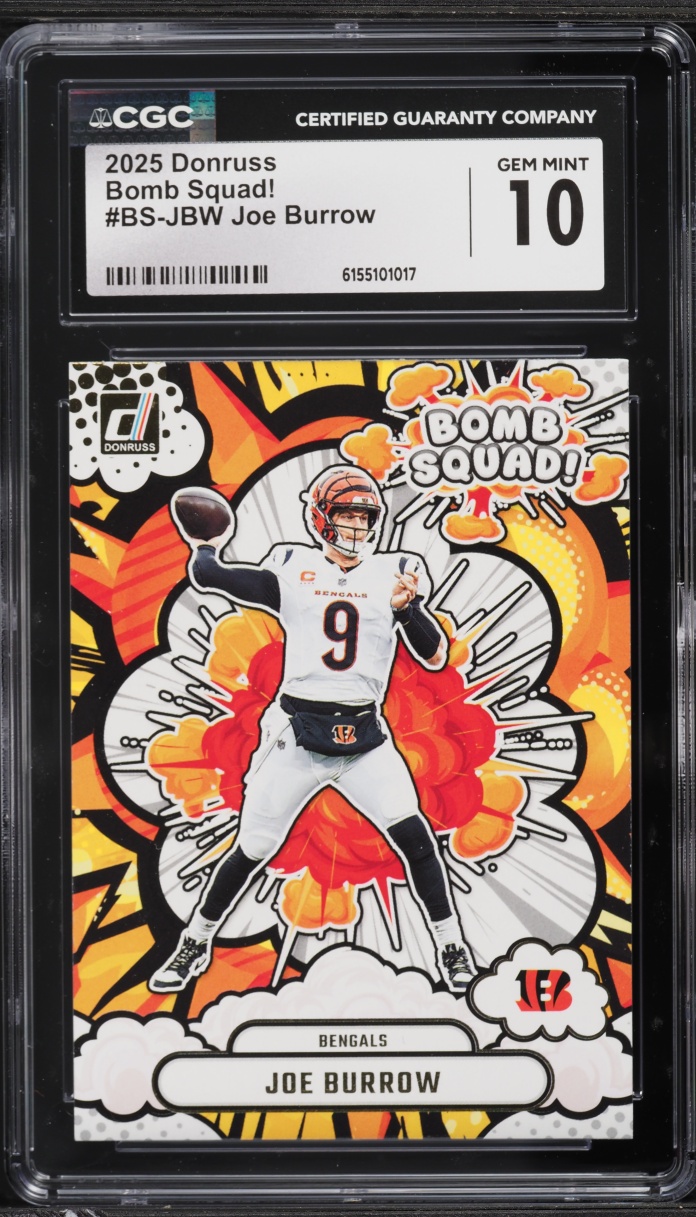 2025 Donruss Bomb Squad! Joe Burrow #BS-JBW CGC 10 GEM MINT