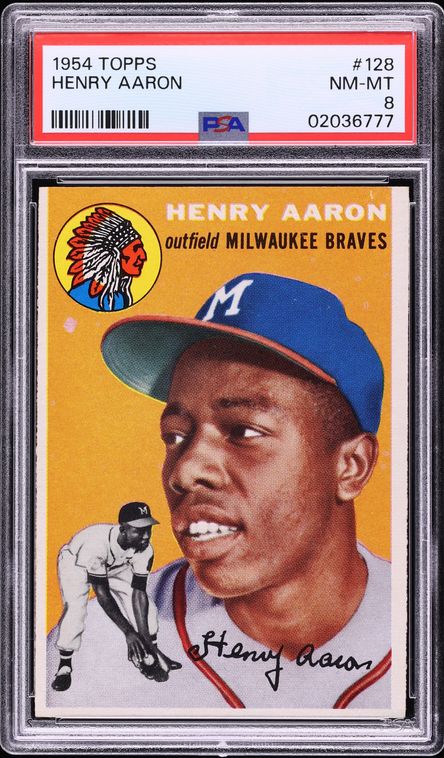 1954 Topps Hank Aaron ROOKIE #128 PSA 8 NM-MT