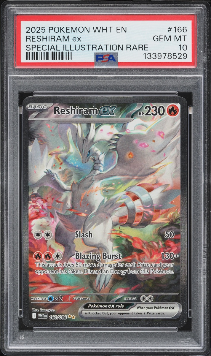 2025 Pokemon Scarlet & Violet White Flare SIR Reshiram Ex #166 PSA 10 GEM MINT
