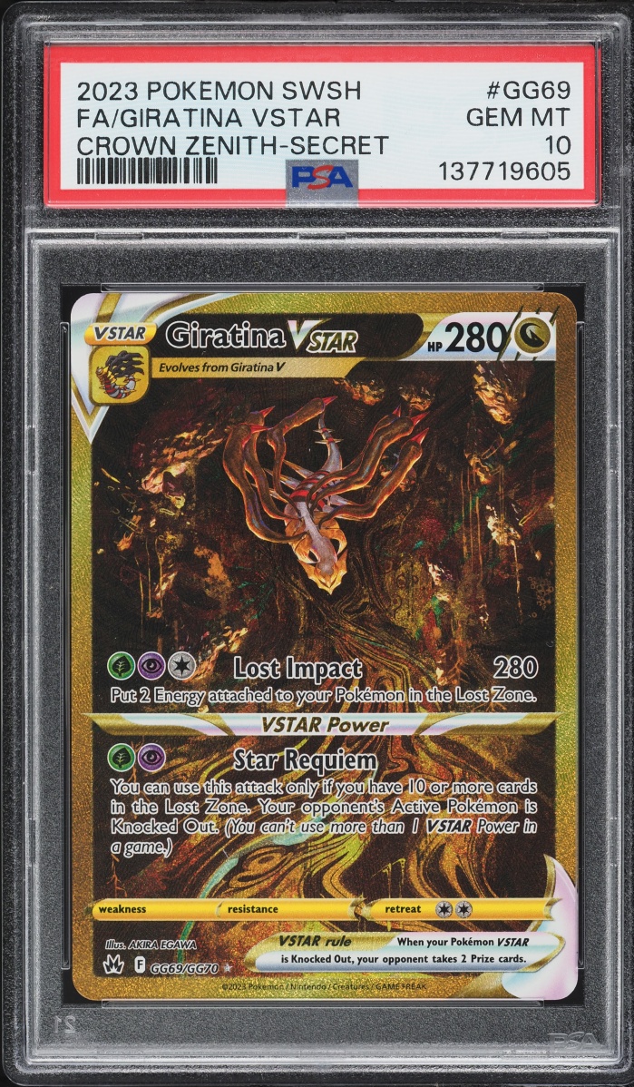 2023 Pokemon Sword & Shield Crown Zenith Gold Rare Giratina VSTAR #GG69 PSA 10 GEM MINT