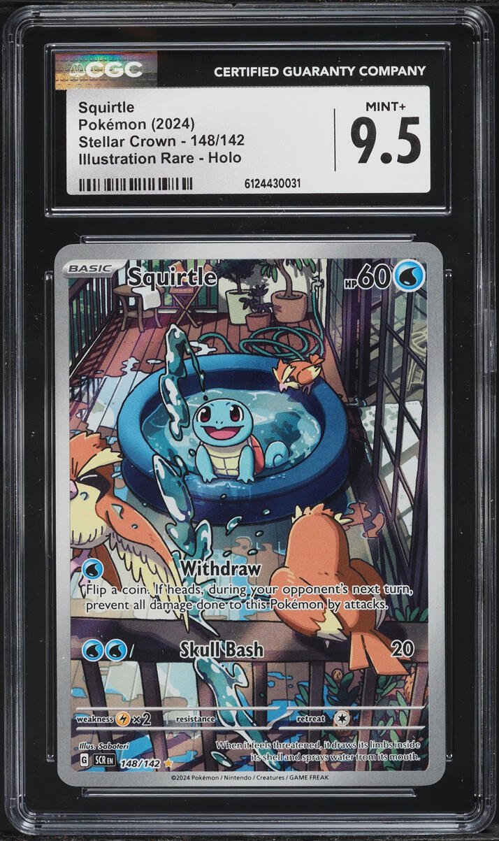2024 Pokemon Scarlet & Violet Stellar Crown IR Squirtle #148 CGC 9.5 MINT+