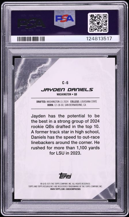 2024 Topps Resurgence Conductors Jayden Daniels ROOKIE #C-6 PSA 10 GEM MINT