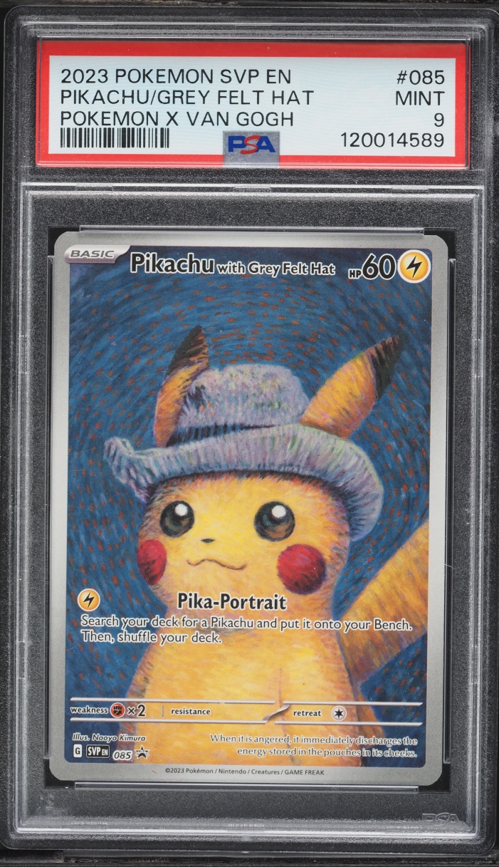 2023 Pokemon Scarlet & Violet Promo Van Gogh Full Art Pikachu With Grey Felt Hat #85 PSA 9 MINT