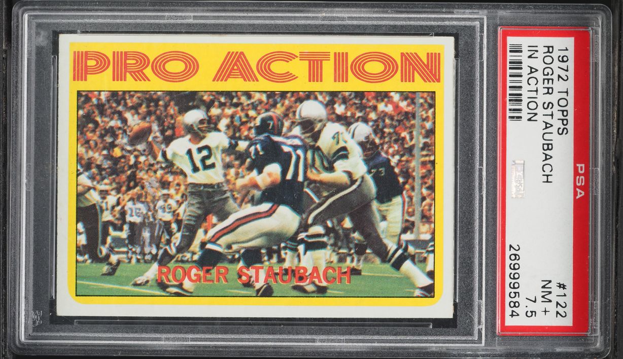 1972 Topps In Action Roger Staubach ROOKIE #122 PSA 7.5 NRMT+