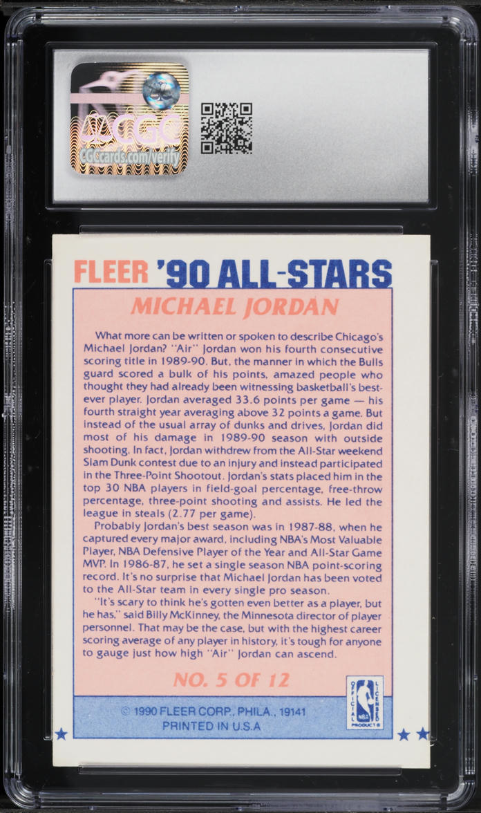 1990 Fleer All-Stars Michael Jordan #5 CGC 7.5 NRMT+