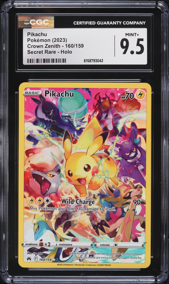 2023 Pokemon Sword & Shield Crown Zenith SEC Pikachu #160 CGC 9.5 MINT+