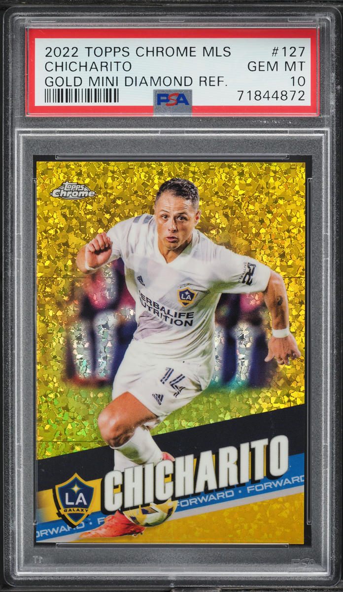 2022 Topps Chrome MLS Gold Mini-Diamond Refractor Chicharito /50 #127 PSA 10 GEM